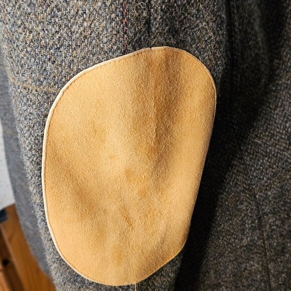 Mens Evan Picone 100% wool check print colligate preppy professor academia patch - Picture 5 of 16